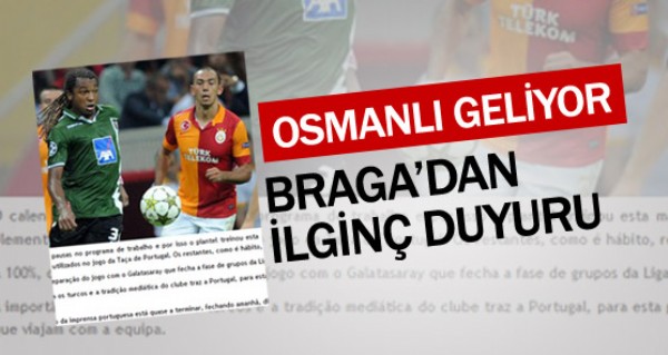 Braga'dan Osmanl geliyor ars!